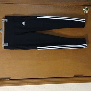 Adidas Black and White Leggings with Iconic Stripes